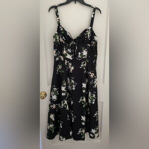 Floral Black Milkmaid Corset Dress